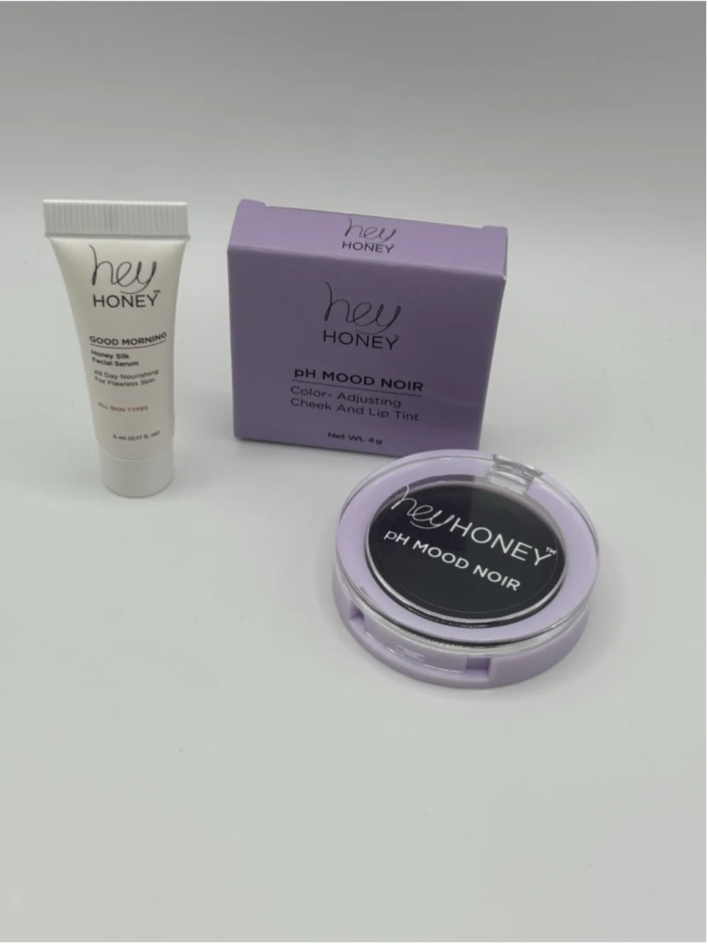 Hey Honey pH Mood Noir Cheek Lip Tint 4g + Good Morning Facial Serum 5ml New